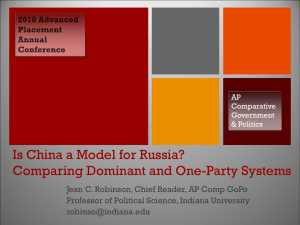 Is China a Model for Russia? Comparing Party Systems