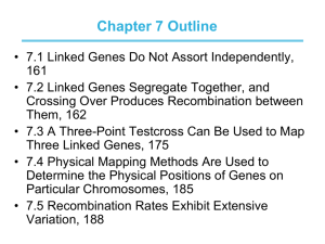9/18 Recombination and chromosome mapping