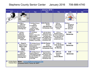 January Calendar - Stephens County, GA