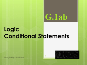 Conditional Statements & Symbolic Form
