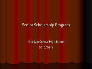 Slide Presentation for Senior Scholarship Program 2010