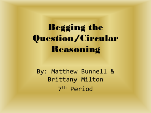 Begging the Question-Circular Reasoning 7th