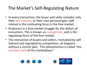 The Market's Self-Regulating Nature