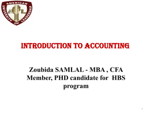 Introduction to Accounting - Private International Institute of