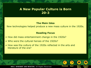 Lesson 20-3: A New Popular Culture Is Born