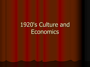 1920's Culture and Economics