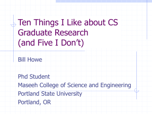 Ten Things I Like About CS Graduate Research