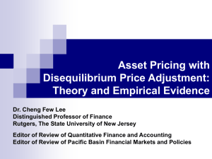 Asset Pricing with Disequilibrium Price Adjustment: Theory and