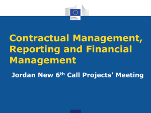Contractual Management, Reporting and Financial Management