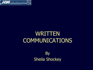 Written Communications - American Public Works Association