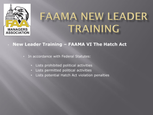 FAAMA VI The Hatch Act