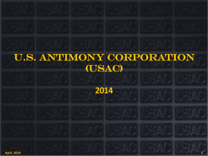 USAC Corporate Presentation - United States Antimony Corporation