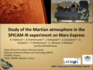 study of martian atmosphere in the spicam ir experiment on mars