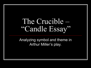 The Crucible – “Candle Essay”