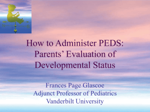 How to Administer PEDS: Parents' Evaluation of Developmental