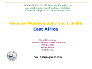 Regional Oceanography and Climate