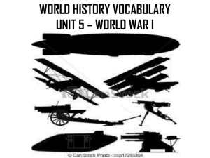 WORLD HISTORY VOCABULARY UNIT 5 * WORLD WAR I