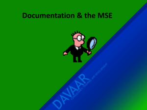 Documentation and the MSE