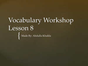 Vocabulary Workshop Lesson 8
