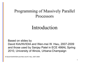 Introduction: Programming of Massively Parallel Processors