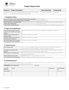 Project Closure Form (MS Word format)