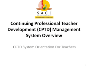 CPTD system Presentation PL1 Orientation