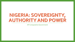 Nigeria- Sovereignty, Authority and Power