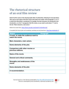 Rhetorical Structure of an oral film review – exercise with answers