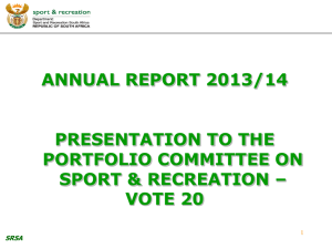 annual report 2013/14 presentation to the portfolio committee on
