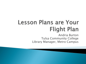 Lesson Plans are your Flight Plan