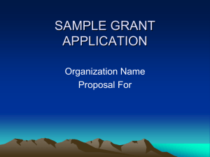 Sample Grant Application