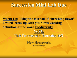 Succession Mini Lab Due get it ready to be handed in !