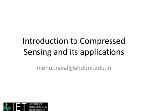 Introduction to Compressed Sensing and its applications