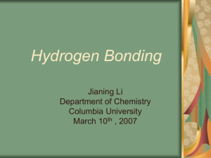 Acids/Bases and Hydrogen Bonding