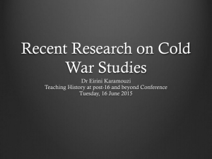 Recent Research on Cold War Studies