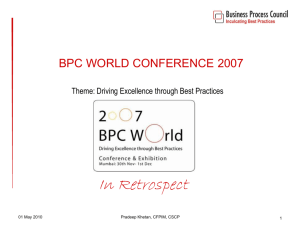 bpc world conference 2007 - Business Process Council