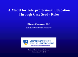 A Model for Interprofessional Education Through Case Study Roles