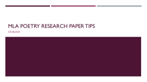 MLA Poetry Research Paper Tips