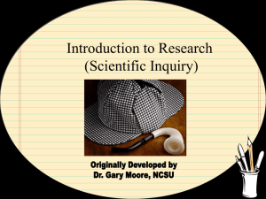 Introduction to Research (Scientific Inquiry)