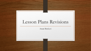 Lesson Plans Revisions