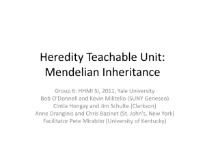 Mendelian Inheritance (PowerPoint) Northeast 2011
