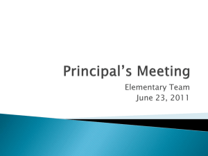 Principals Presentation for June 23 2011