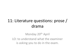 11: Literature questions: novel / drama