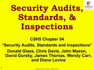 Security Audits, Standards & Inspections