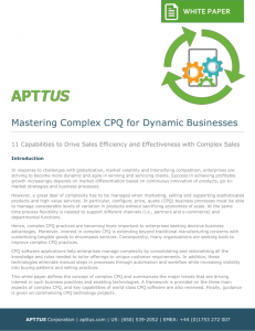This white paper defines the concept of complex CPQ and