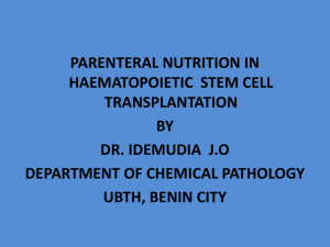 PARENTERAL NUTRITION IN HAEMATOPOIETIC STEM CELL