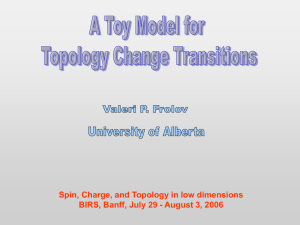 A toy model for topology-change tansitions