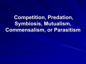 Predation, Mutualism, Commensalism, or Parasitism