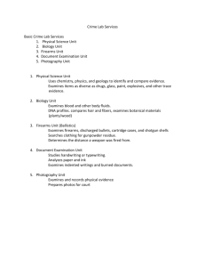 Crime Lab Services student notes