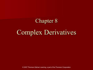 Chapter Eight Complex Derivatives - Delmar